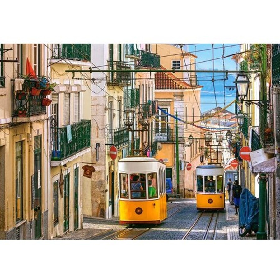 Shop For Toys Castorland 1000-1999 Pieces | Castorland - Lisbon Trams, Portugal Puzzle 1000Pc